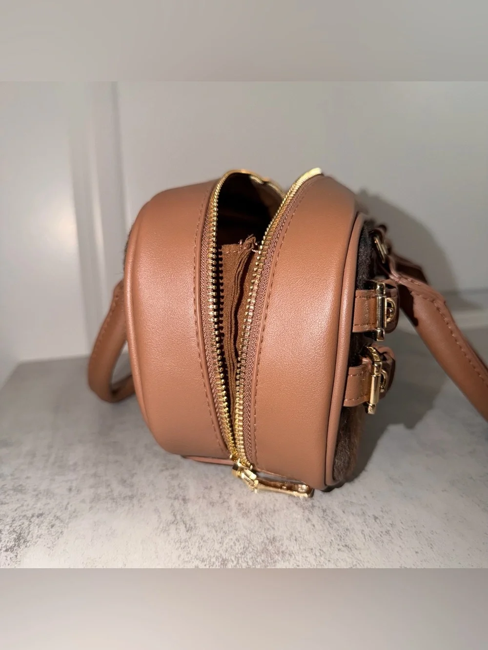 Steve Madden Brown Plaid Mini Satchel